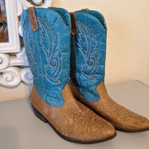 Teal cowgirl boots
